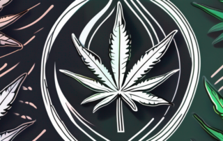 A cannabis leaf with a glowing