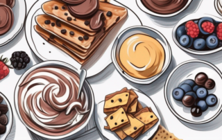 A variety of sweet and savory toppings like whipped cream