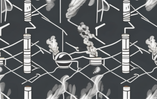 A cigarette with smoke transforming into the chemical structure of cotinine