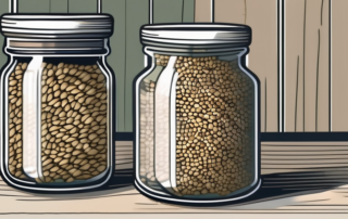 Several hemp seeds stored properly in a cool