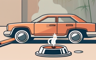A car parked at a safe distance with a lit joint resting in an ashtray nearby
