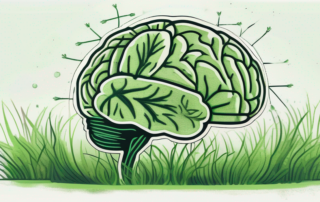 A brain surrounded by grass