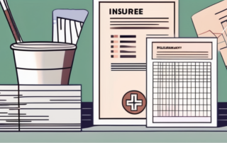 A health insurance card next to a medical bill and a pharmacy receipt