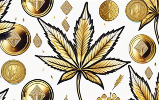 An extravagant and exotic cannabis plant with shiny