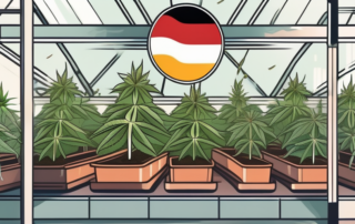 A variety of cannabis plants growing inside a small