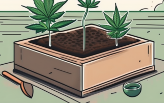 A cannabis seed being planted in fertile soil