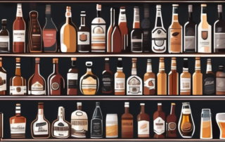 Various types of alcoholic beverages like beer