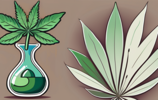 A cannabis leaf on one side and a baby's pacifier on the other