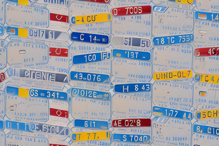 A variety of german car license plates scattered on a map of stuttgart