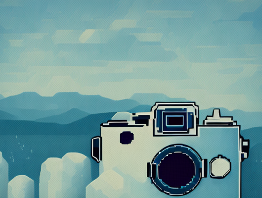 A camera focusing on a scenic landscape