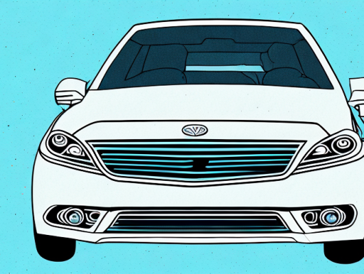 A vehicle with a highlighted area indicating where the chassis number is typically located