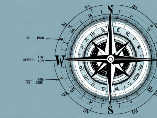 A compass surrounded by various symbols representing different options