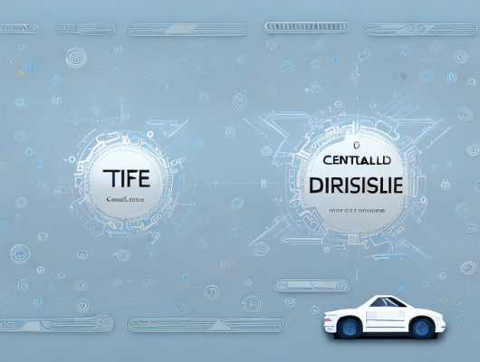 A centralized database represented by a large