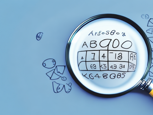 A computer screen with a magnifying glass hovering over it