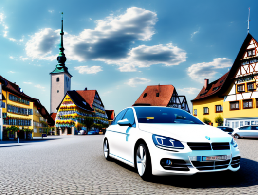 A german car with the license plate blurred out