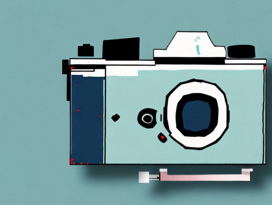 A camera focusing on a blurred image to represent the process of pixelating a photo