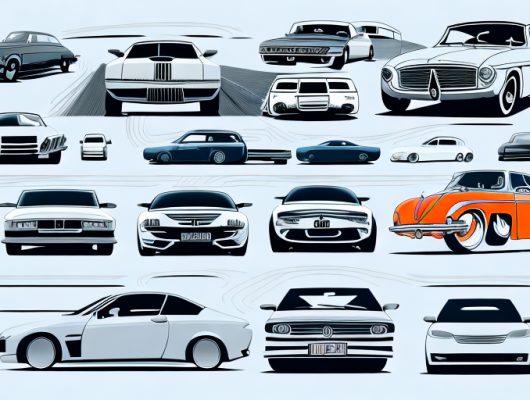 A variety of different types of cars