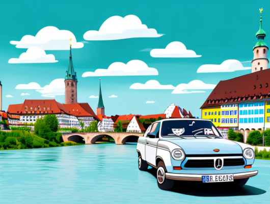 A german car with a license plate