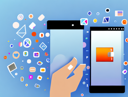 A smartphone displaying a pixelated image