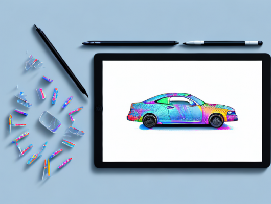 A car with a blurred license plate