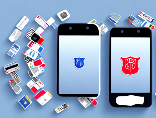 Several mobile phones displaying different types of apps