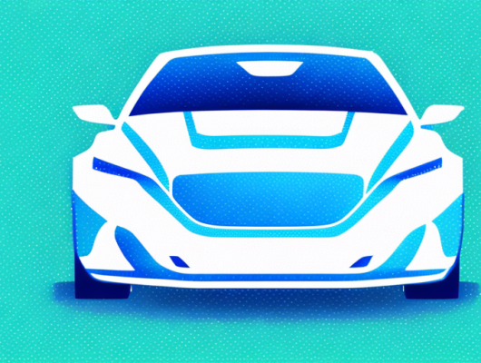 A car with its license plate blurred or pixelated