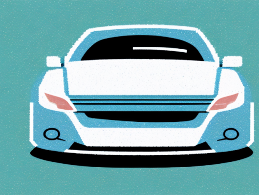 A car with its license plate blurred or pixelated