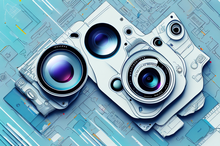 A camera lens focusing on a blurred image