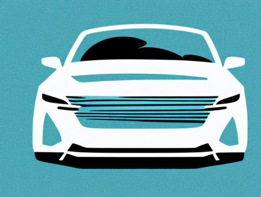 A car with its license plate blurred or obscured