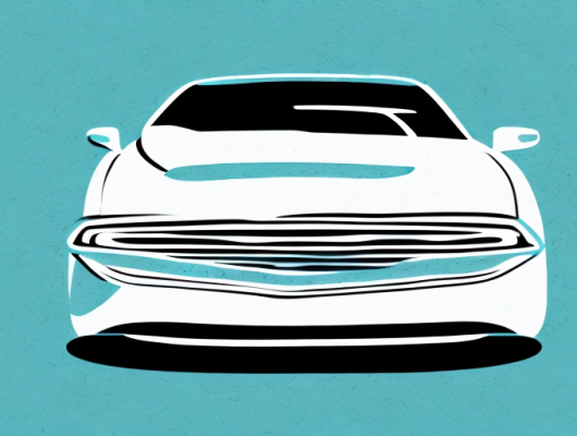 A blurred out license plate on a car