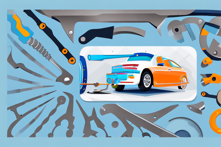 A car with a license plate being unscrewed