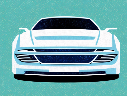 A car with a license plate being pixelated