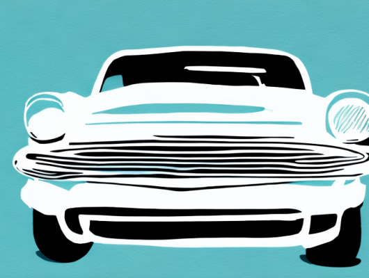 A blurred license plate on a parked car