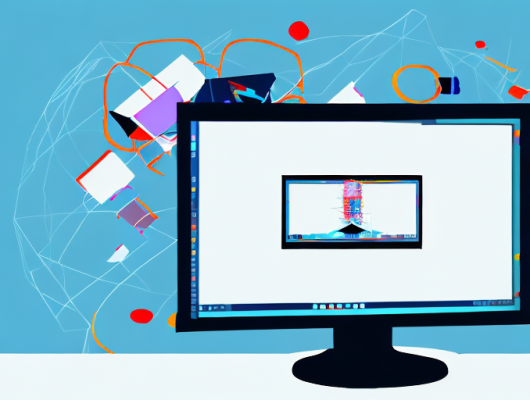 A computer monitor displaying a blurred image