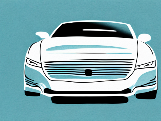 A car with its license plate blurred out