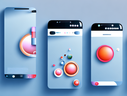 Several smartphones displaying different stages of a blurry image becoming sharp