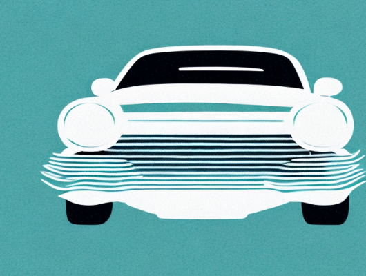 A car with its license plate obscured by a bush