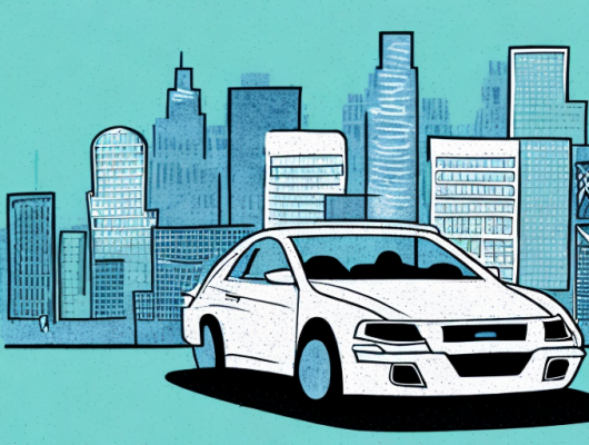 A car with its license plate blurred out