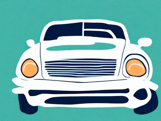 A blurred car license plate on a parked vehicle in a city environment