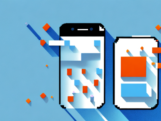 A pixelated image on a smartphone screen