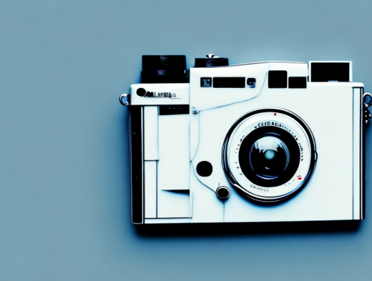 A digital camera with a blurred image on its screen