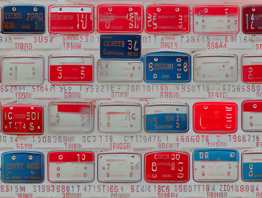 A set of car license plates