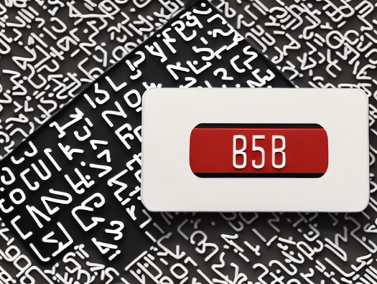 A red license plate with black numbers and borders