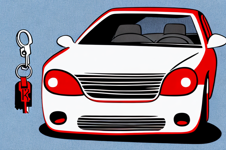 A red license plate (rote kennzeichen) on a car with keys next to it