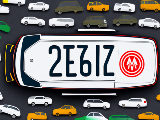 An unmarked car license plate placed prominently in the center