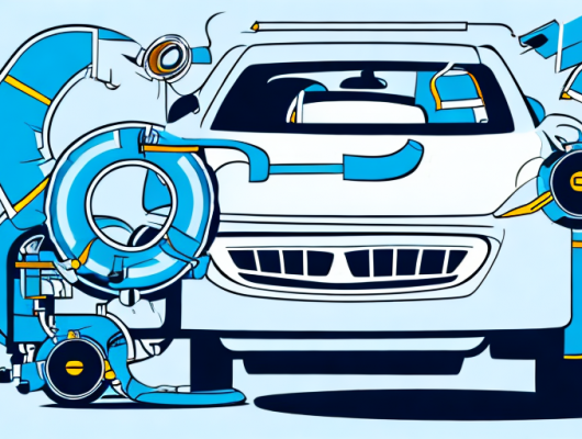 A car with a "de-registered" sign on it parked outside a building labeled tüv