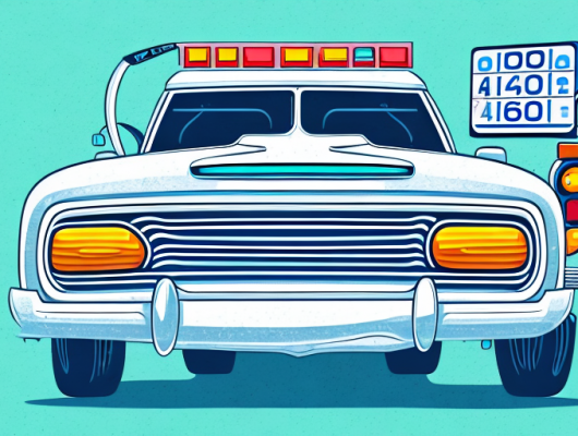 A car with a deactivated license plate on a tow truck