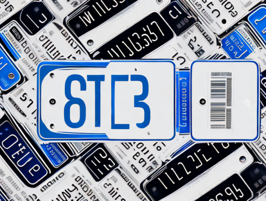 Two car license plates side by side