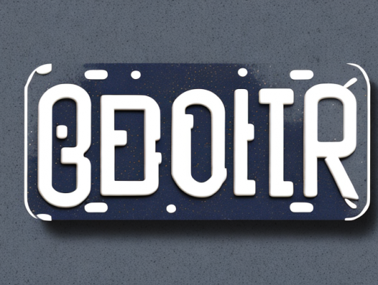 A european union license plate with a black field on the side