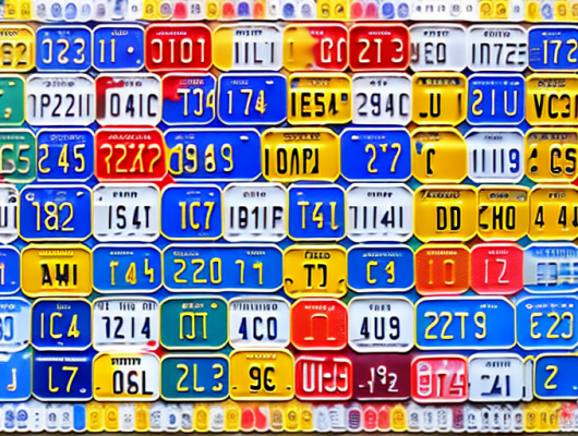 Various types of german license plates